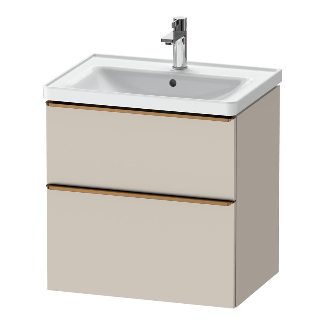 Duravit D-Neo – Έπιπλο Νιπτήρα – 634 mm, 2 συρτάρια, νιπτήρας κέντρο, Bronze Brushed – Taupe Matt, Decor (DE4354004910000)