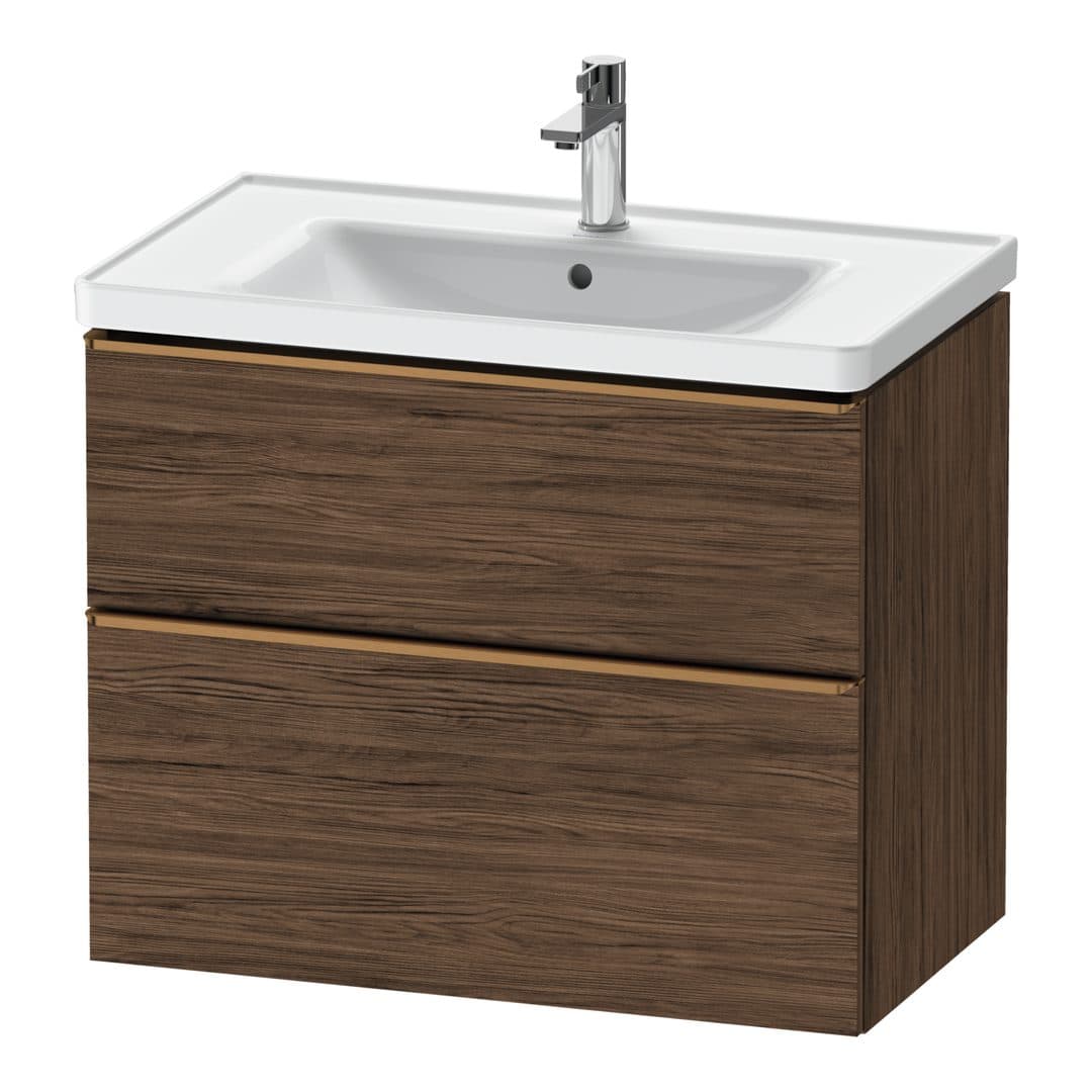 Duravit D-Neo – Έπιπλο Νιπτήρα – 784 mm, 2 συρτάρια, νιπτήρας κέντρο, 784 x 452 x 625 mm, Bronze Brushed – Walnut dark Matt, Decor (DE4355004210000)