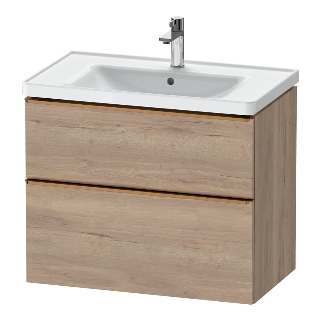 Duravit D-Neo – Έπιπλο Νιπτήρα – 784 mm, 2 συρτάρια, νιπτήρας κέντρο, 784 x 452 x 625 mm, Bronze Brushed – Marbled Oak Matt, Decor (DE4355004550000)