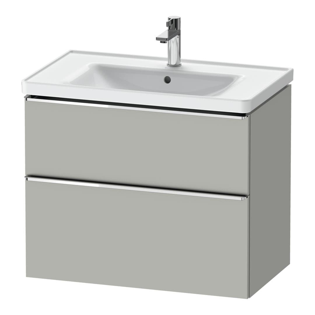 Duravit D-Neo – Έπιπλο Νιπτήρα – 784 mm, 2 συρτάρια, νιπτήρας κέντρο, 784 x 452 x 625 mm, Chrome High Gloss – Concrete grey Matt, Decor (DE4355010070000)