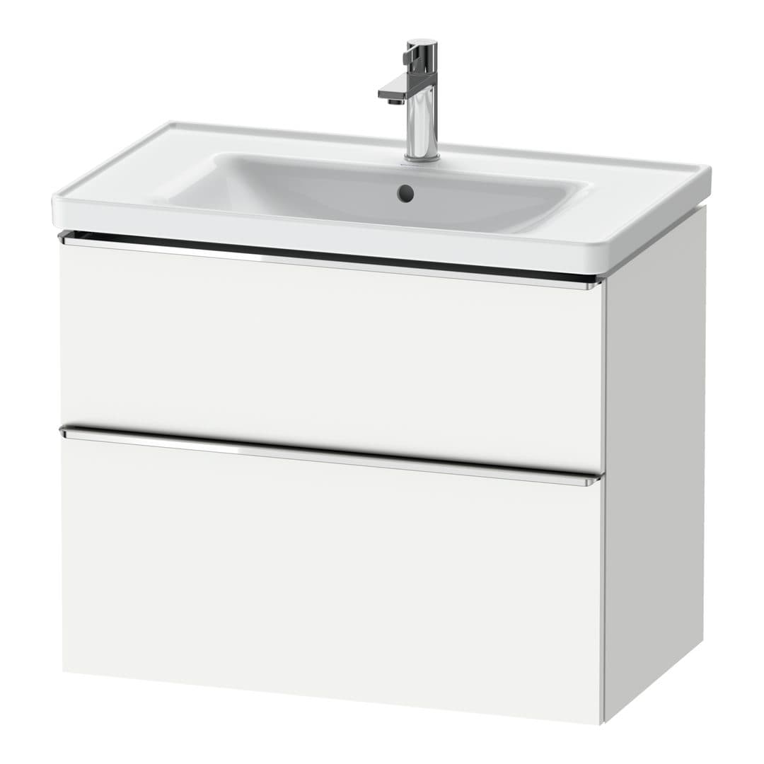 Duravit D-Neo – Έπιπλο Νιπτήρα – 784 mm, 2 συρτάρια, νιπτήρας κέντρο, 784 x 452 x 625 mm, Chrome High Gloss – White Matt, Decor (DE4355010180000)