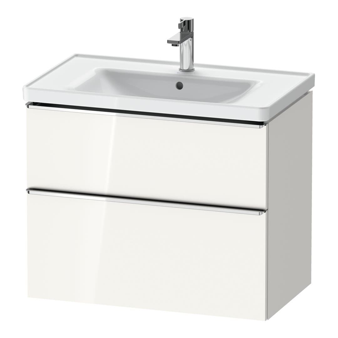 Duravit D-Neo – Έπιπλο Νιπτήρα – 784 mm, 2 συρτάρια, νιπτήρας κέντρο, 784 x 452 x 625 mm, Chrome High Gloss – White High Gloss, Decor (DE4355010220000)