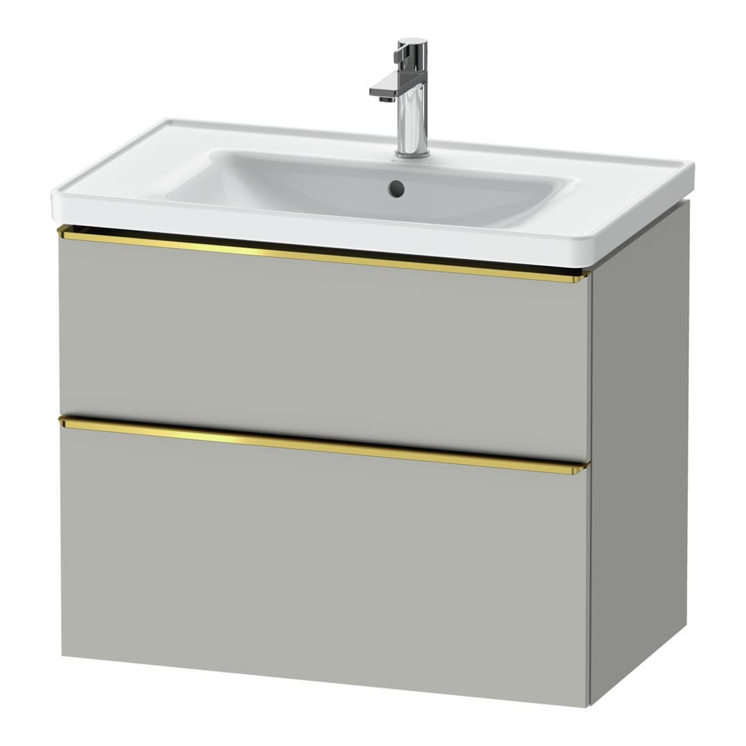 Duravit D-Neo – Έπιπλο Νιπτήρα – 784 mm, 2 συρτάρια, νιπτήρας κέντρο, 784 x 452 x 625 mm, Gold Polished – Concrete grey Matt, Decor (DE4355034070000)