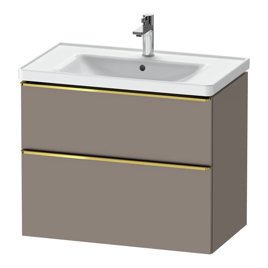 Duravit D-Neo – Έπιπλο Νιπτήρα – 784 mm, 2 συρτάρια, νιπτήρας κέντρο, 784 x 452 x 625 mm, Gold Polished – Basalte Matt, Decor (DE4355034430000)
