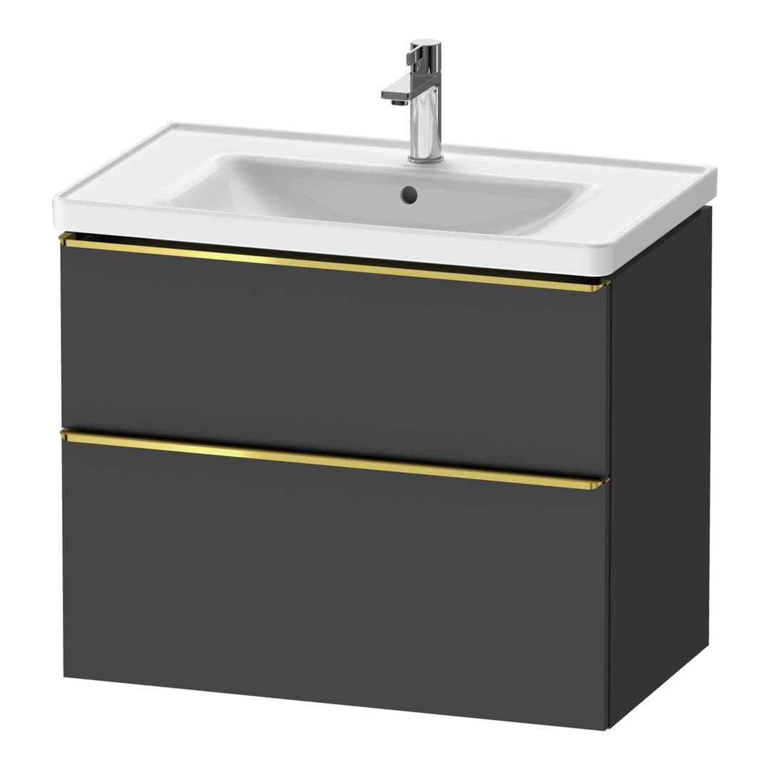 Duravit D-Neo – Έπιπλο Νιπτήρα – 784 mm, 2 συρτάρια, νιπτήρας κέντρο, 784 x 452 x 625 mm, Gold Polished – Graphite Matt, Decor (DE4355034490000)