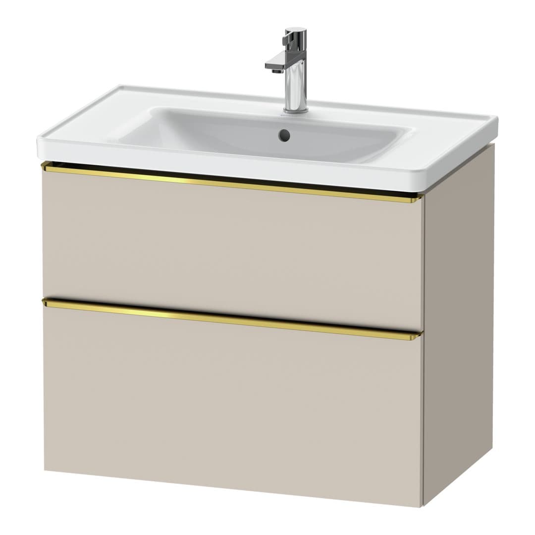 Duravit D-Neo – Έπιπλο Νιπτήρα – 784 mm, 2 συρτάρια, νιπτήρας κέντρο, 784 x 452 x 625 mm, Gold Polished – Taupe Matt, Decor (DE4355034910000)