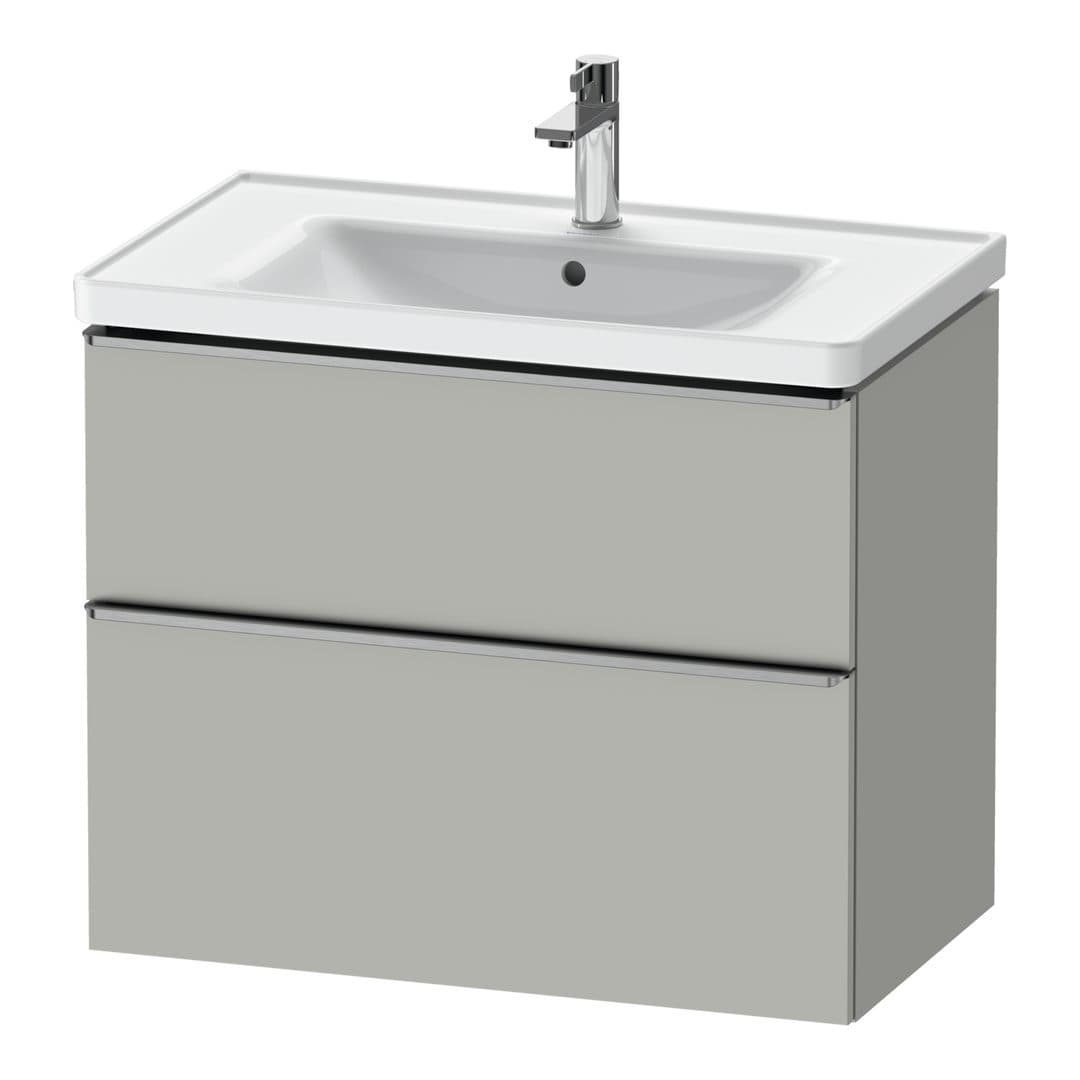 Duravit D-Neo – Έπιπλο Νιπτήρα – 784 mm, 2 συρτάρια, νιπτήρας κέντρο, 784 x 452 x 625 mm, Stainless steel Brushed – Concrete grey Matt, Decor (DE4355070070000)