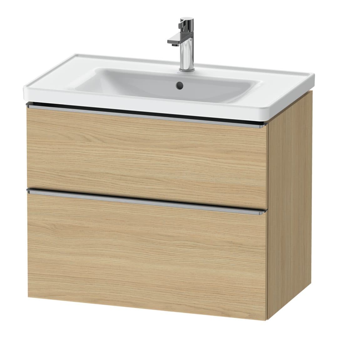 Duravit D-Neo – Έπιπλο Νιπτήρα – 784 mm, 2 συρτάρια, νιπτήρας κέντρο, 784 x 452 x 625 mm, Stainless steel Brushed – Natural oak, Decor (DE4355070300000)