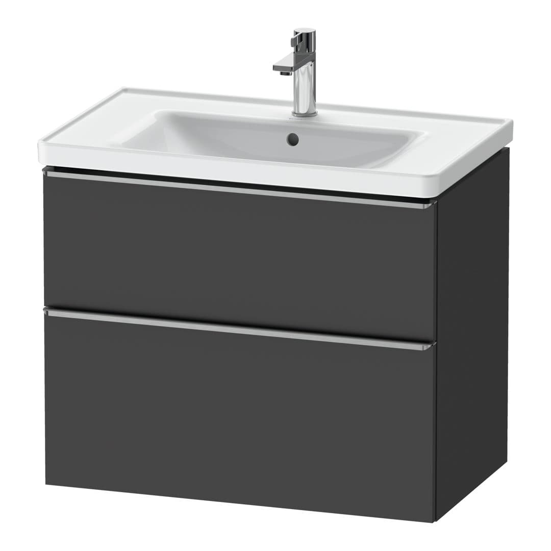 Duravit D-Neo – Έπιπλο Νιπτήρα – 784 mm, 2 συρτάρια, νιπτήρας κέντρο, 784 x 452 x 625 mm, Stainless steel Brushed – Graphite Matt, Decor (DE4355070490000)