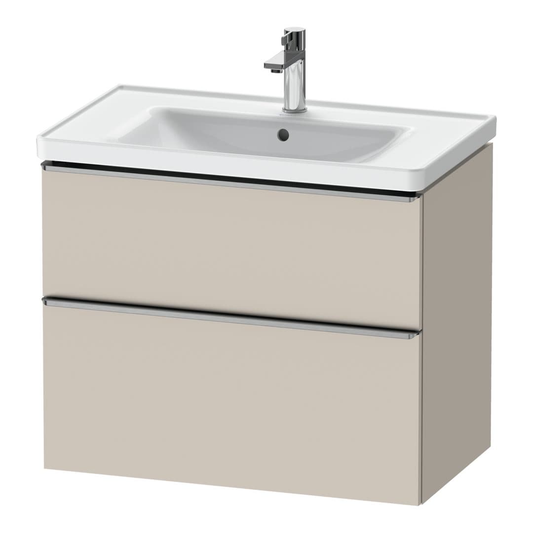 Duravit D-Neo – Έπιπλο Νιπτήρα – 784 mm, 2 συρτάρια, νιπτήρας κέντρο, 784 x 452 x 625 mm, Stainless steel Brushed – Taupe Matt, Decor (DE4355070910000)
