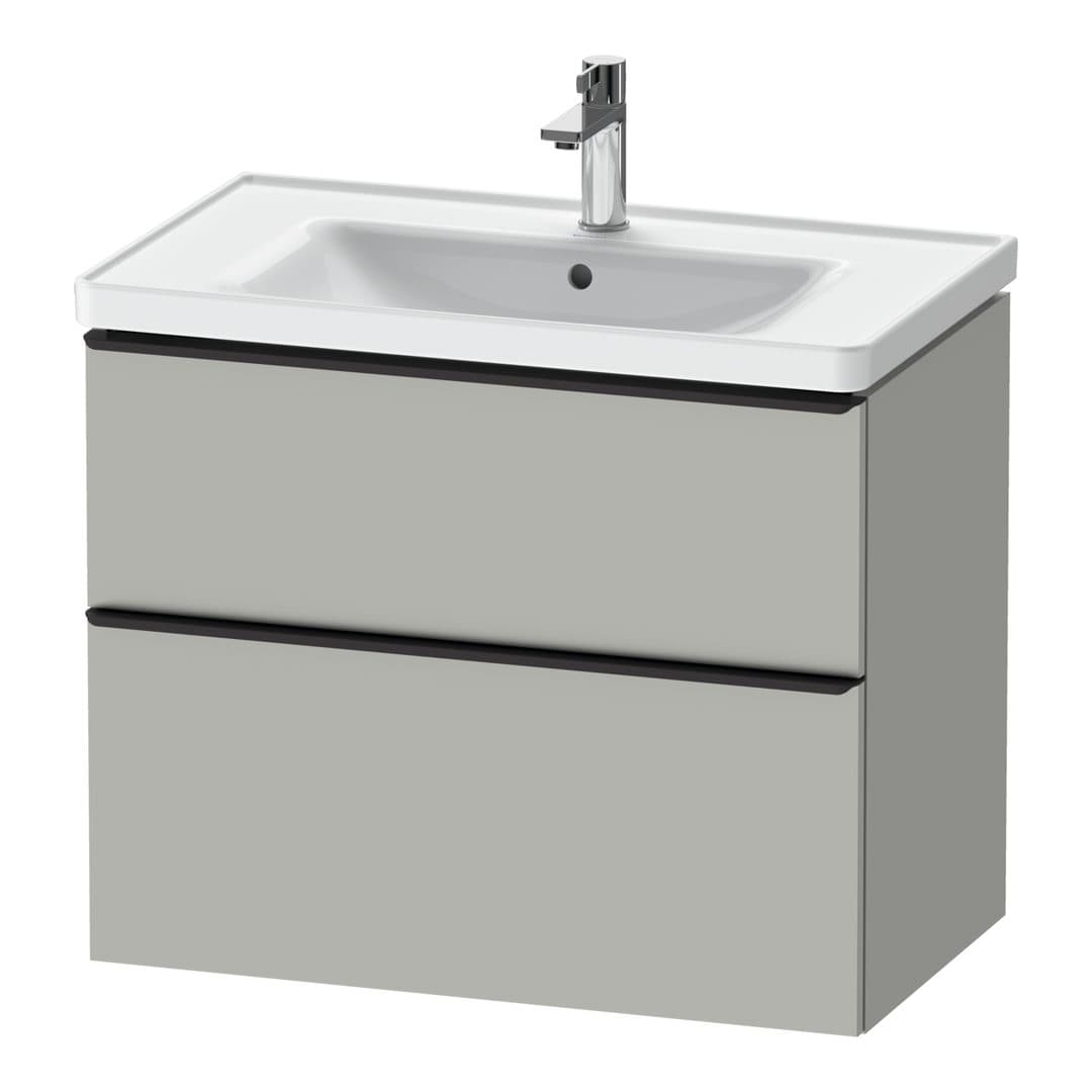 Duravit D-Neo – Έπιπλο Νιπτήρα – 784 mm, 2 συρτάρια, νιπτήρας κέντρο, 784 x 452 x 625 mm, Diamond black Matt – Concrete grey Matt, Decor (DE43550BD070000)