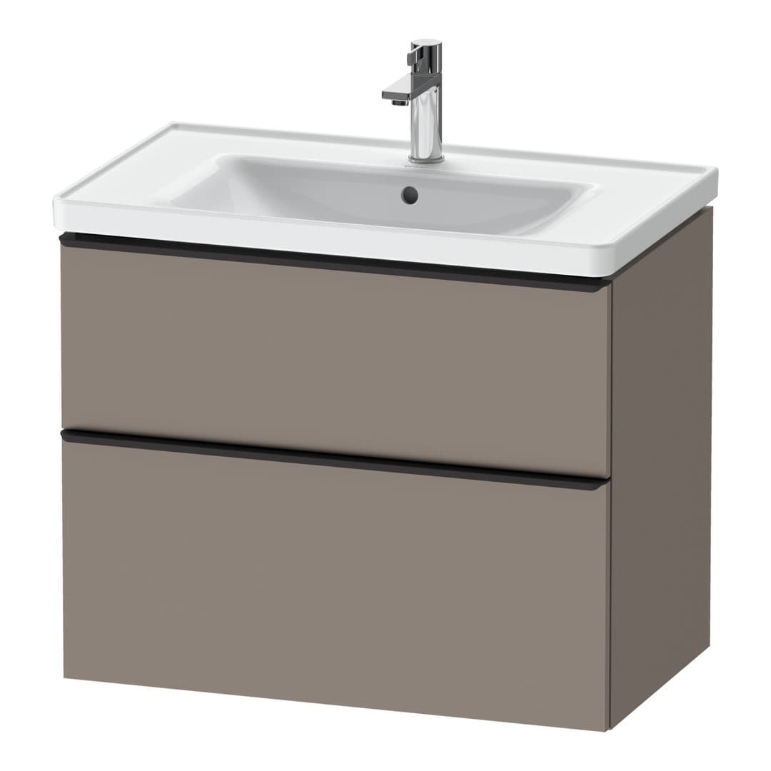 Duravit D-Neo – Έπιπλο Νιπτήρα – 784 mm, 2 συρτάρια, νιπτήρας κέντρο, 784 x 452 x 625 mm, Diamond black Matt – Basalte Matt, Decor (DE43550BD430000)