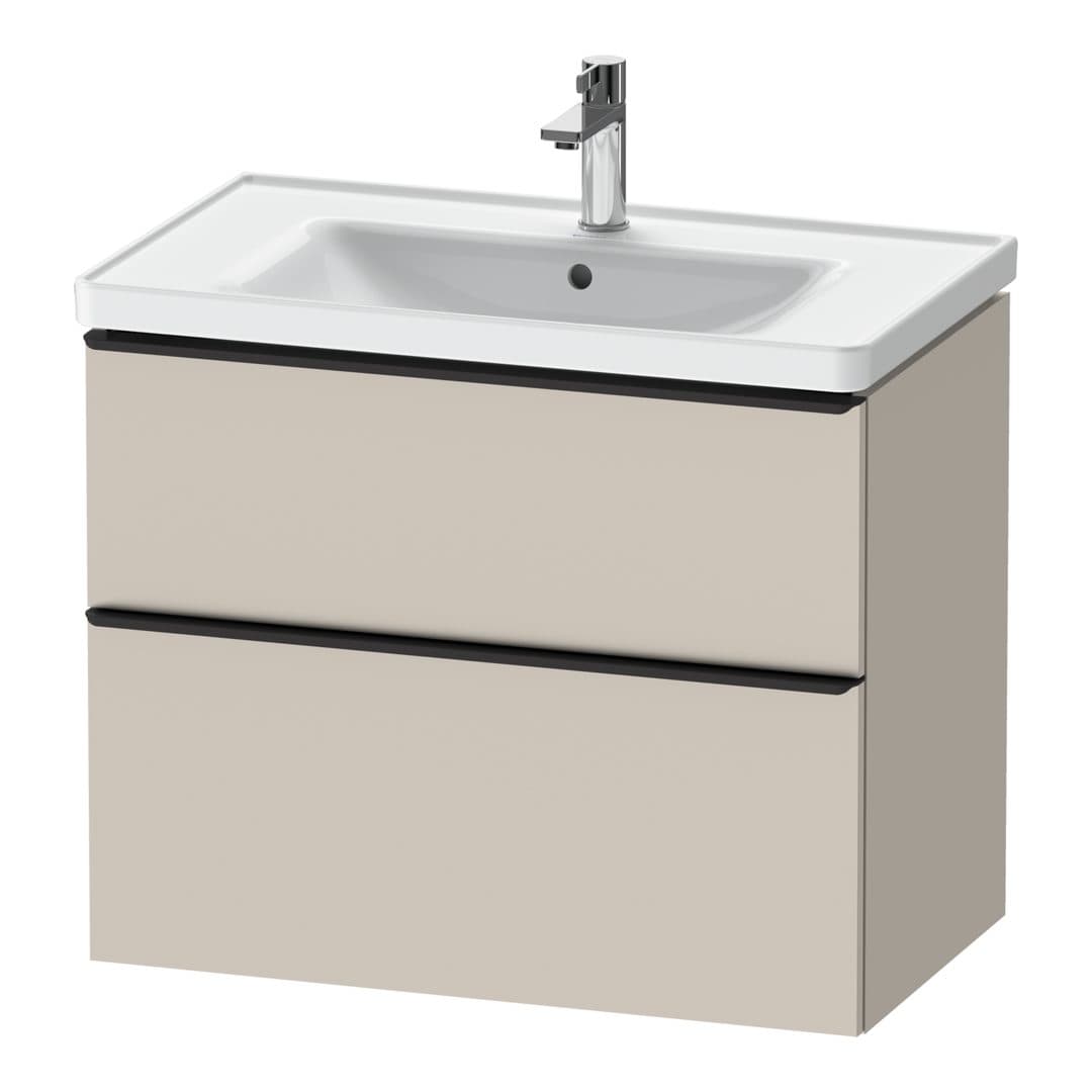 Duravit D-Neo – Έπιπλο Νιπτήρα – 784 mm, 2 συρτάρια, νιπτήρας κέντρο, 784 x 452 x 625 mm, Diamond black Matt – Taupe Matt, Decor (DE43550BD910000)