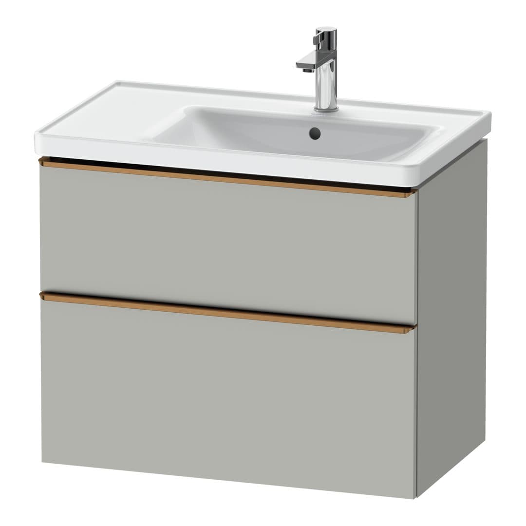 Duravit D-Neo – Έπιπλο Νιπτήρα – 784 mm, 2 συρτάρια, νιπτήρας δεξιά, Bronze Brushed – Concrete grey Matt, Decor (DE4358004070000)