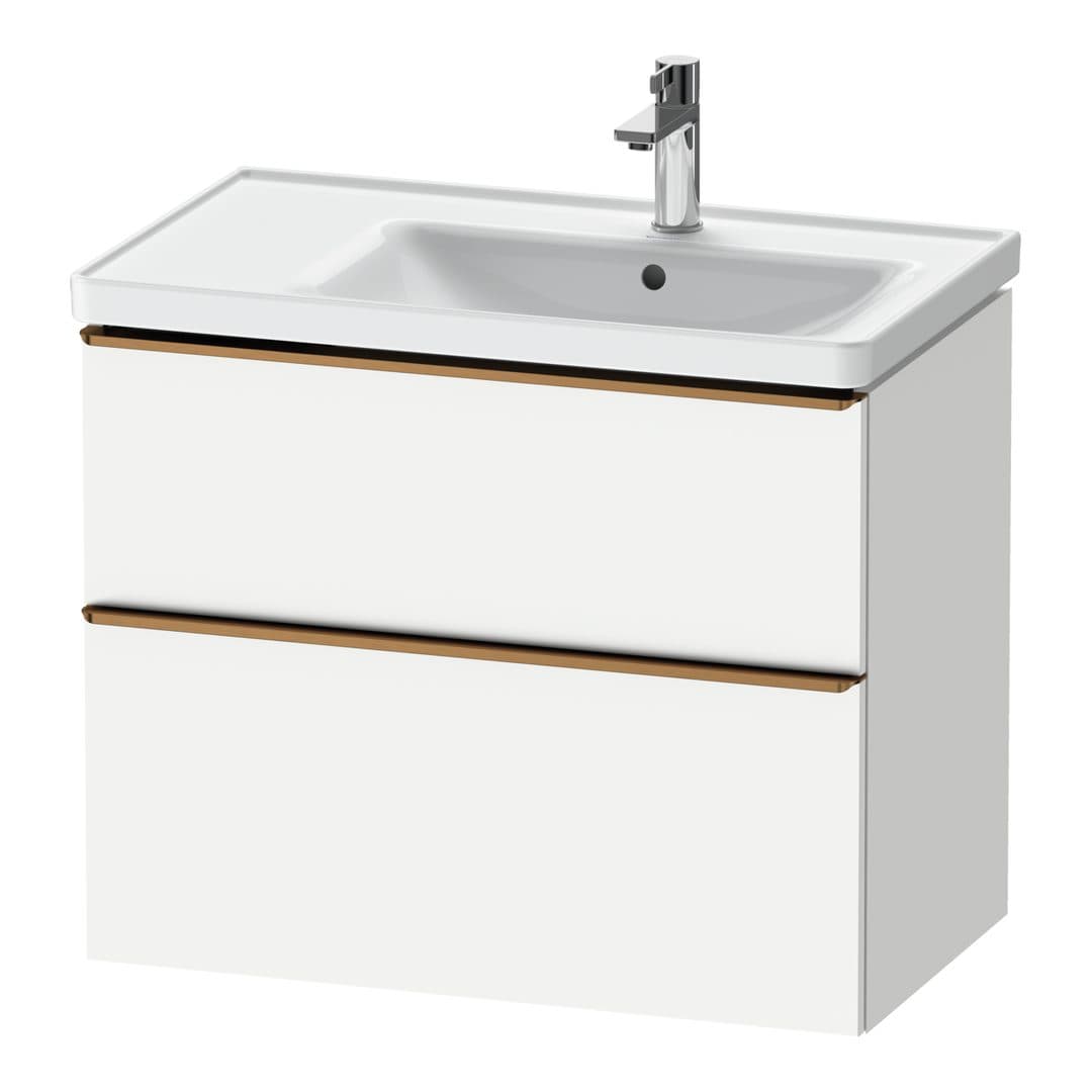 Duravit D-Neo – Έπιπλο Νιπτήρα – 784 mm, 2 συρτάρια, νιπτήρας δεξιά, Bronze Brushed – White Matt, Decor (DE4358004180000)