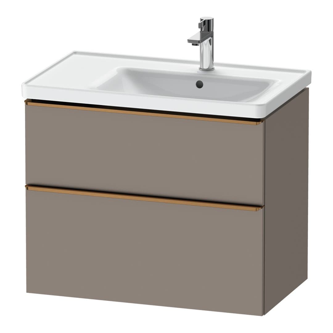 Duravit D-Neo – Έπιπλο Νιπτήρα – 784 mm, 2 συρτάρια, νιπτήρας δεξιά, Bronze Brushed – Basalte Matt, Decor (DE4358004430000)