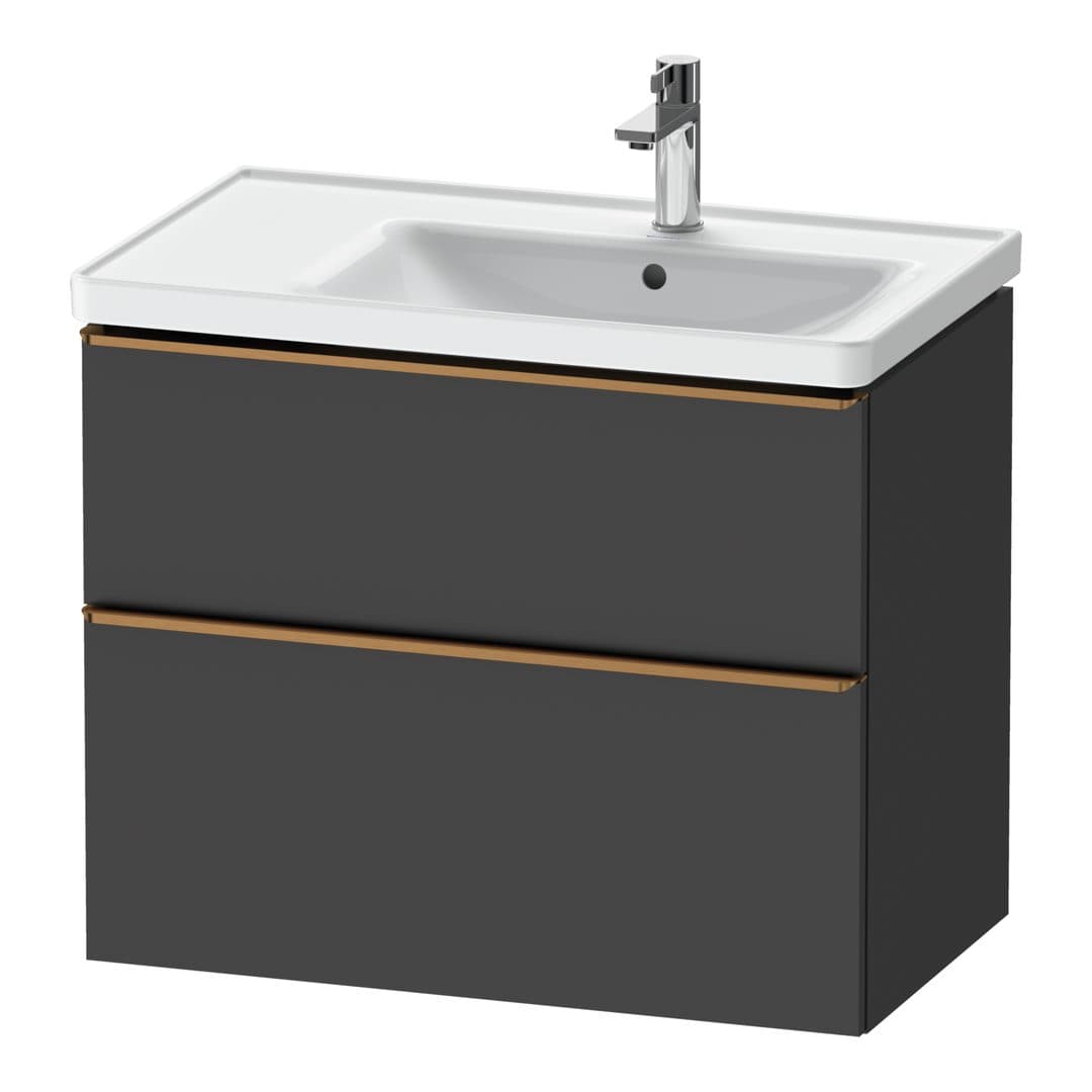 Duravit D-Neo – Έπιπλο Νιπτήρα – 784 mm, 2 συρτάρια, νιπτήρας δεξιά, Bronze Brushed – Graphite Matt, Decor (DE4358004490000)