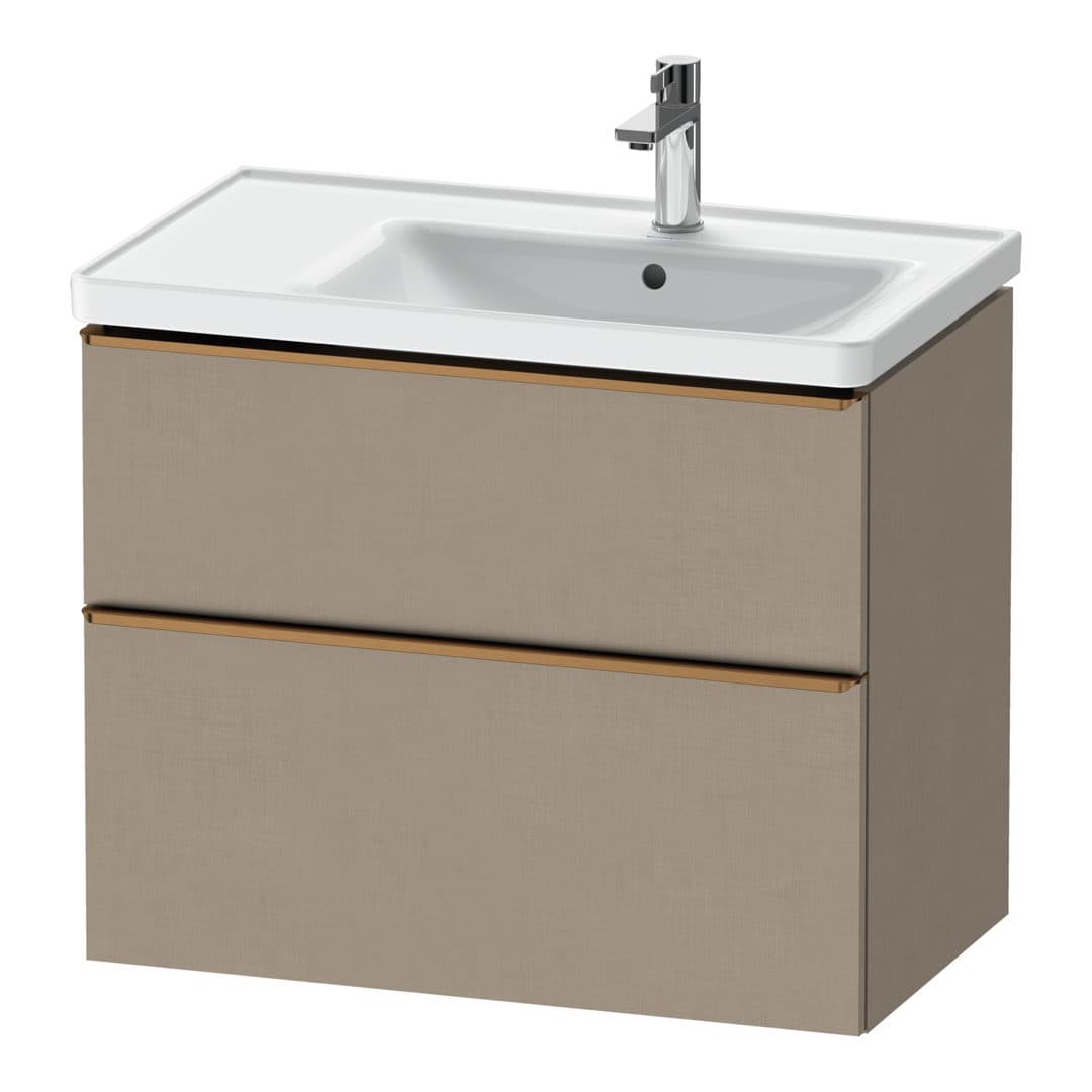 Duravit D-Neo – Έπιπλο Νιπτήρα – 784 mm, 2 συρτάρια, νιπτήρας δεξιά, Bronze Brushed – Linen Matt, Decor (DE4358004750000)