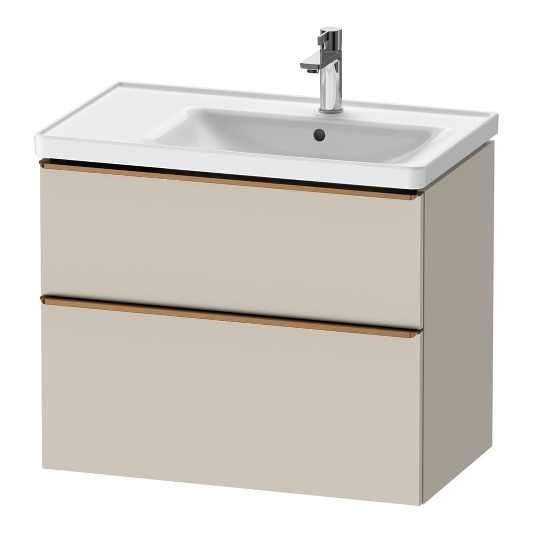 Duravit D-Neo – Έπιπλο Νιπτήρα – 784 mm, 2 συρτάρια, νιπτήρας δεξιά, Bronze Brushed – Taupe Matt, Decor (DE4358004910000)