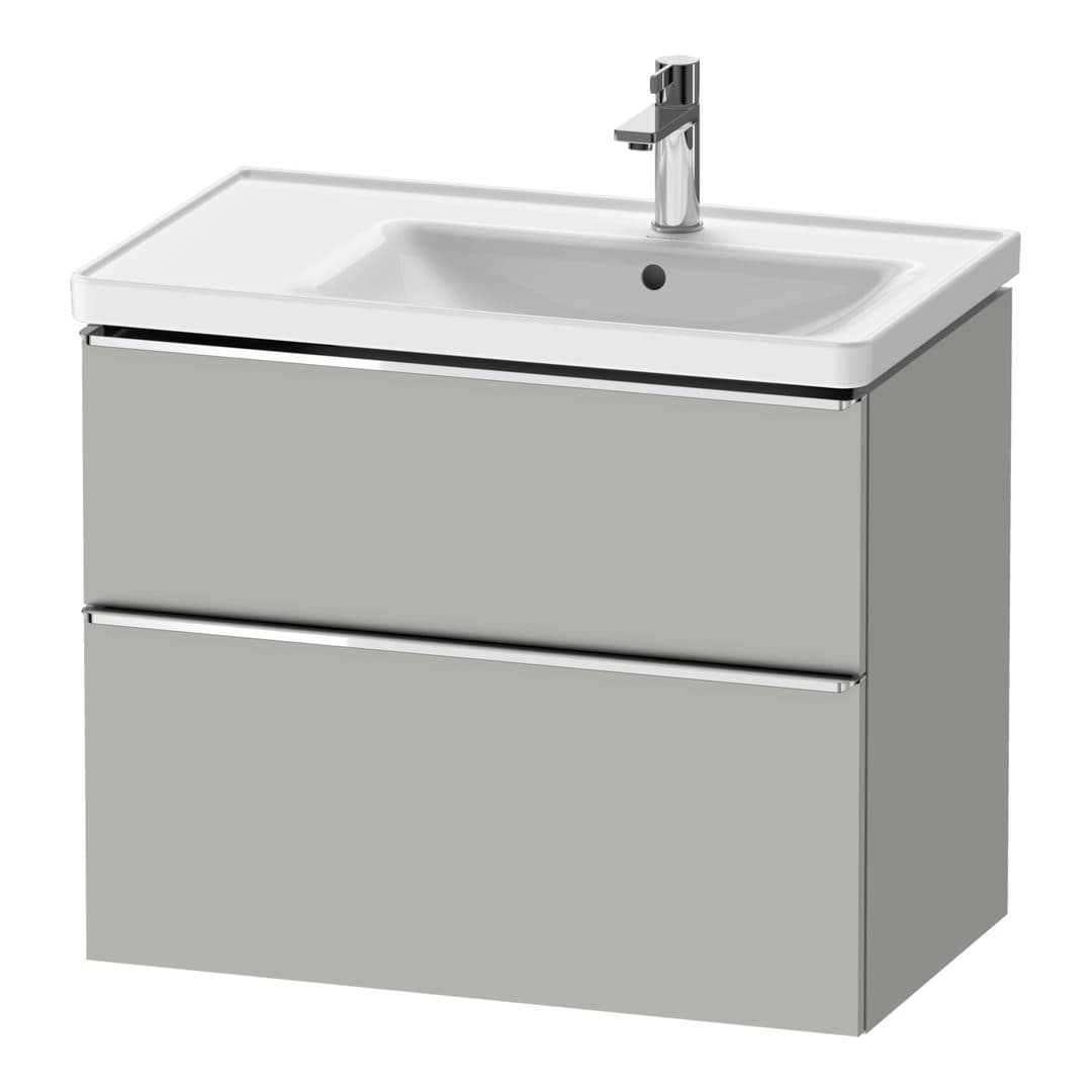 Duravit D-Neo – Έπιπλο Νιπτήρα – 784 mm, 2 συρτάρια, νιπτήρας δεξιά, Chrome High Gloss – Concrete grey Matt, Decor (DE4358010070000)