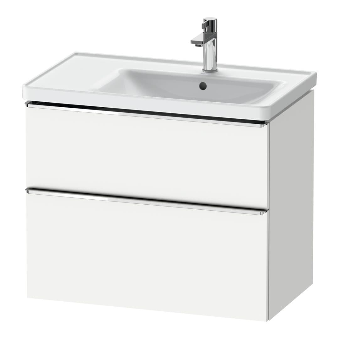 Duravit D-Neo – Έπιπλο Νιπτήρα – 784 mm, 2 συρτάρια, νιπτήρας δεξιά, Chrome High Gloss – White Matt, Decor (DE4358010180000)