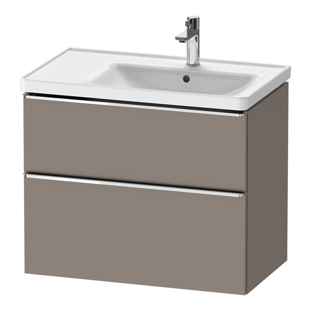 Duravit D-Neo – Έπιπλο Νιπτήρα – 784 mm, 2 συρτάρια, νιπτήρας δεξιά, Chrome High Gloss – Basalte Matt, Decor (DE4358010430000)