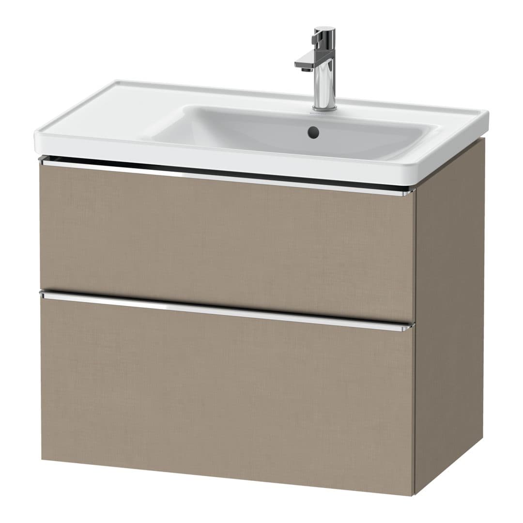 Duravit D-Neo – Έπιπλο Νιπτήρα – 784 mm, 2 συρτάρια, νιπτήρας δεξιά, Chrome High Gloss – Linen Matt, Decor (DE4358010750000)