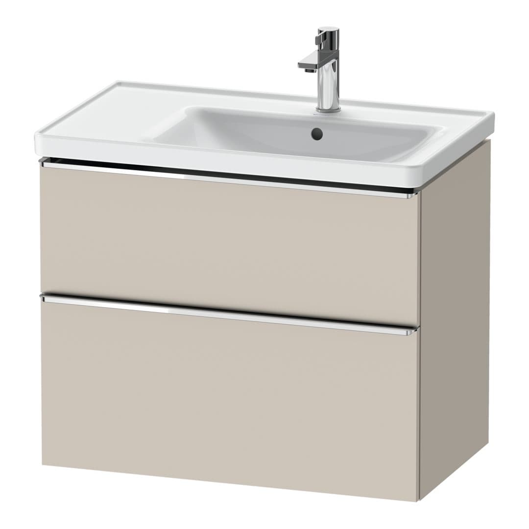 Duravit D-Neo – Έπιπλο Νιπτήρα – 784 mm, 2 συρτάρια, νιπτήρας δεξιά, Chrome High Gloss – Taupe Matt, Decor (DE4358010910000)