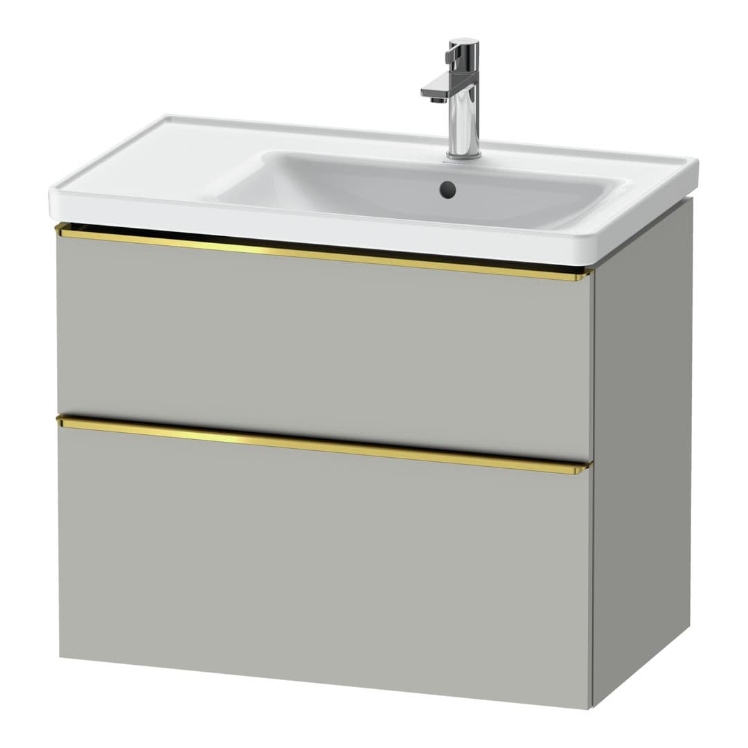Duravit D-Neo – Έπιπλο Νιπτήρα – 784 mm, 2 συρτάρια, νιπτήρας δεξιά, Gold Polished – Concrete grey Matt, Decor (DE4358034070000)