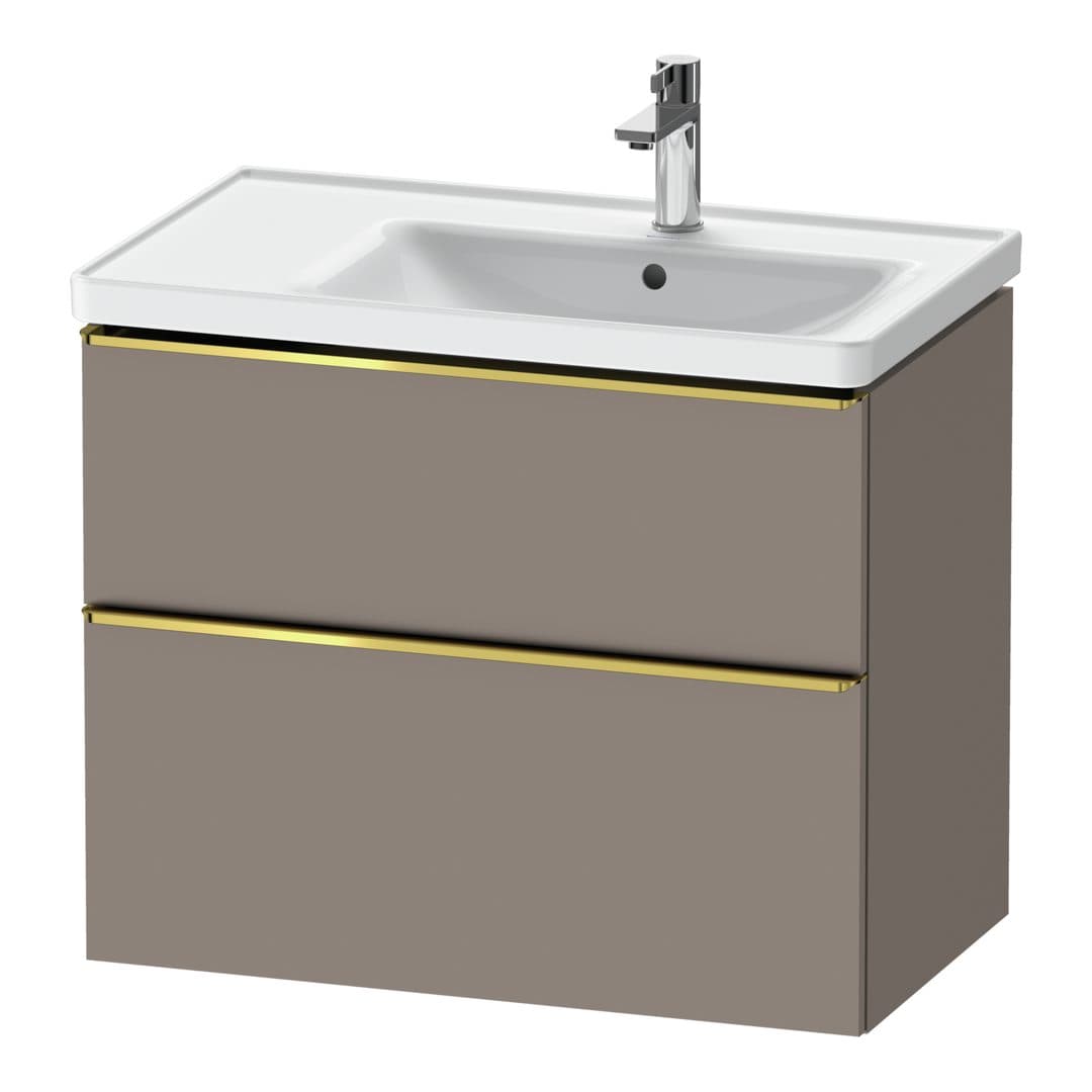 Duravit D-Neo – Έπιπλο Νιπτήρα – 784 mm, 2 συρτάρια, νιπτήρας δεξιά, Gold Polished – Basalte Matt, Decor (DE4358034430000)