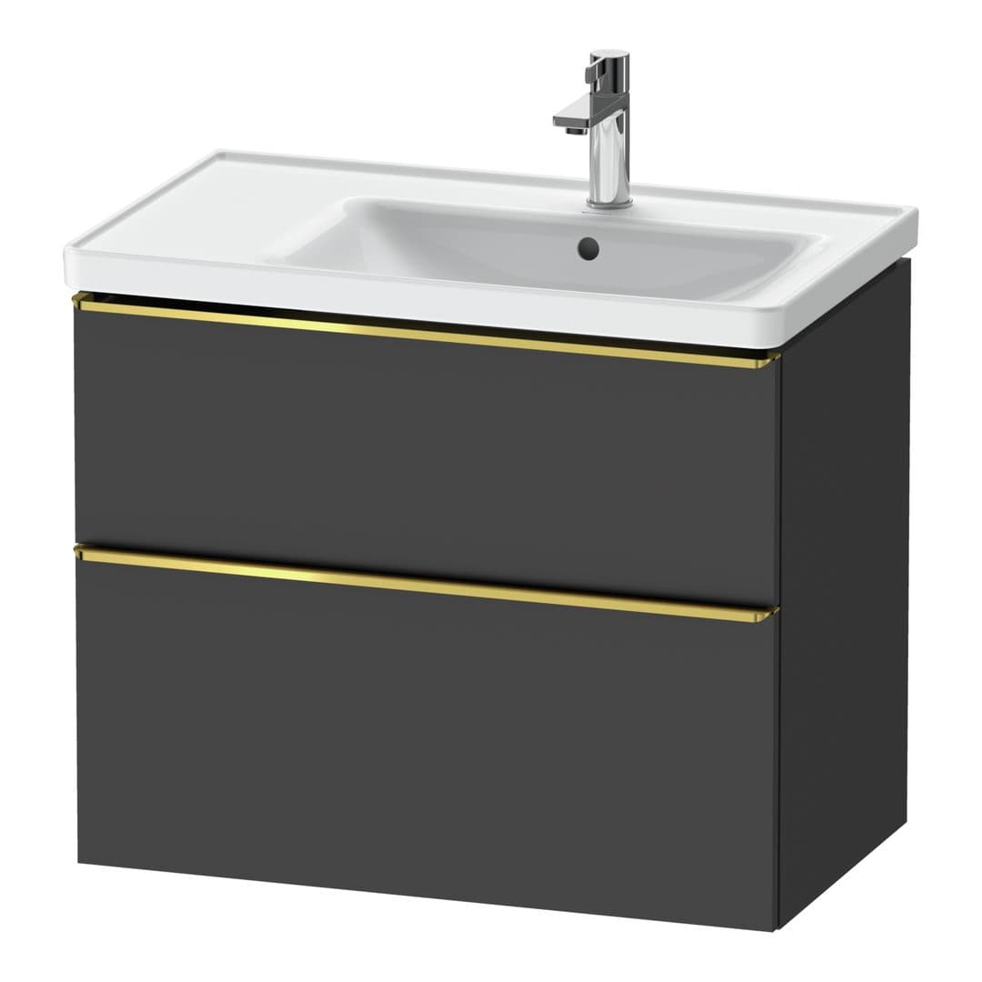 Duravit D-Neo – Έπιπλο Νιπτήρα – 784 mm, 2 συρτάρια, νιπτήρας δεξιά, Gold Polished – Graphite Matt, Decor (DE4358034490000)