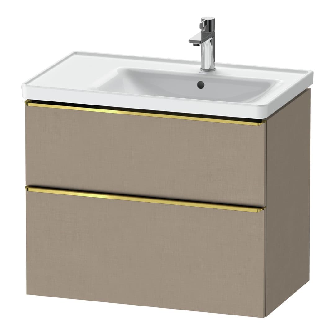 Duravit D-Neo – Έπιπλο Νιπτήρα – 784 mm, 2 συρτάρια, νιπτήρας δεξιά, Gold Polished – Linen Matt, Decor (DE4358034750000)