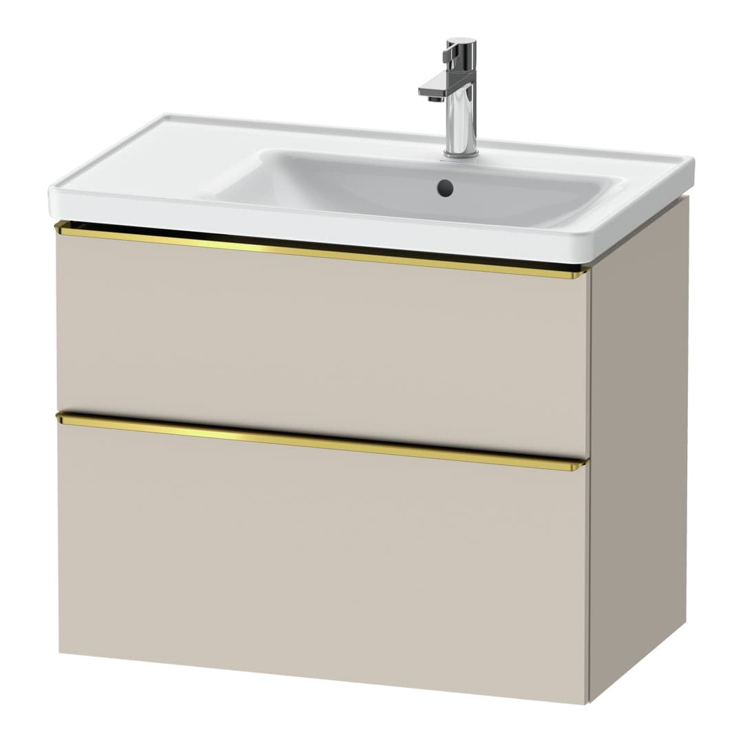 Duravit D-Neo – Έπιπλο Νιπτήρα – 784 mm, 2 συρτάρια, νιπτήρας δεξιά, Gold Polished – Taupe Matt, Decor (DE4358034910000)