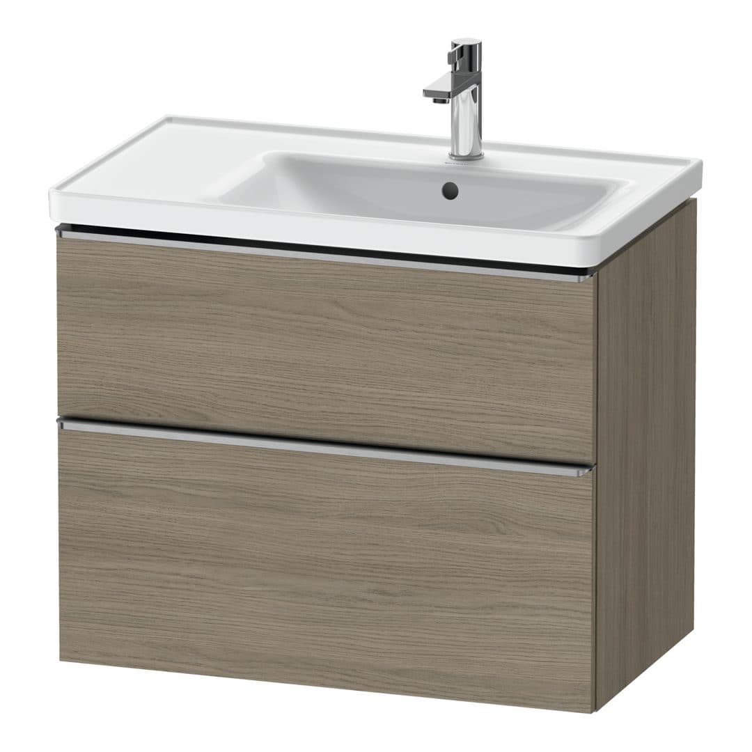 Duravit D-Neo – Έπιπλο Νιπτήρα – 784 mm, 2 συρτάρια, νιπτήρας δεξιά – Oak terra Matt, Decor (DE4358070350000)