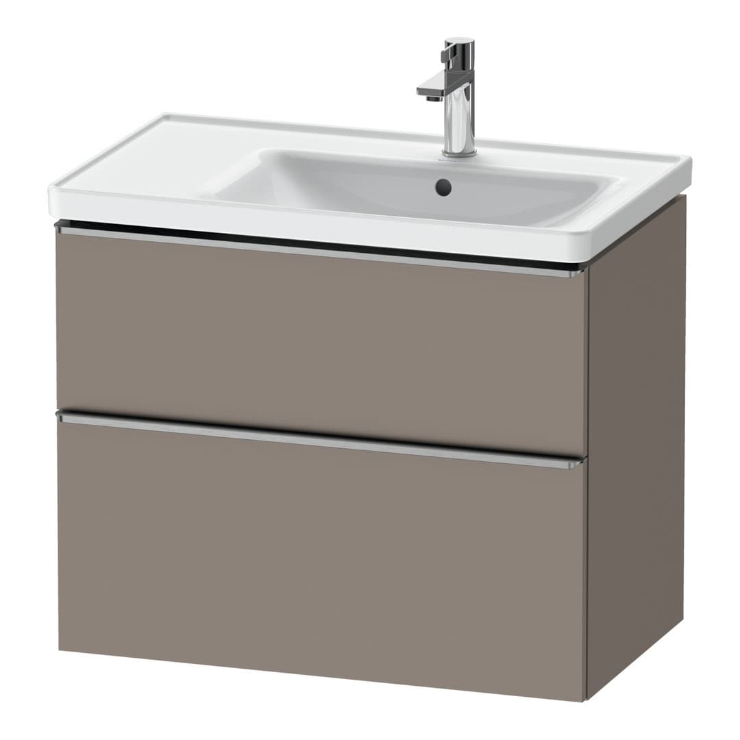 Duravit D-Neo – Έπιπλο Νιπτήρα – 784 mm, 2 συρτάρια, νιπτήρας δεξιά, Stainless steel Brushed – Basalte Matt, Decor (DE4358070430000)