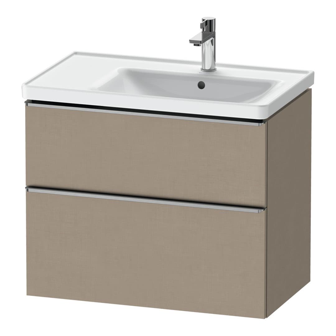 Duravit D-Neo – Έπιπλο Νιπτήρα – 784 mm, 2 συρτάρια, νιπτήρας δεξιά, Stainless steel Brushed – Linen Matt, Decor (DE4358070750000)
