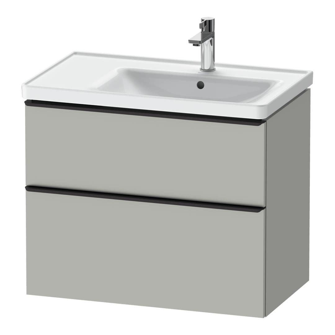 Duravit D-Neo – Έπιπλο Νιπτήρα – 784 mm, 2 συρτάρια, νιπτήρας δεξιά, Diamond black Matt – Concrete grey Matt, Decor (DE43580BD070000)