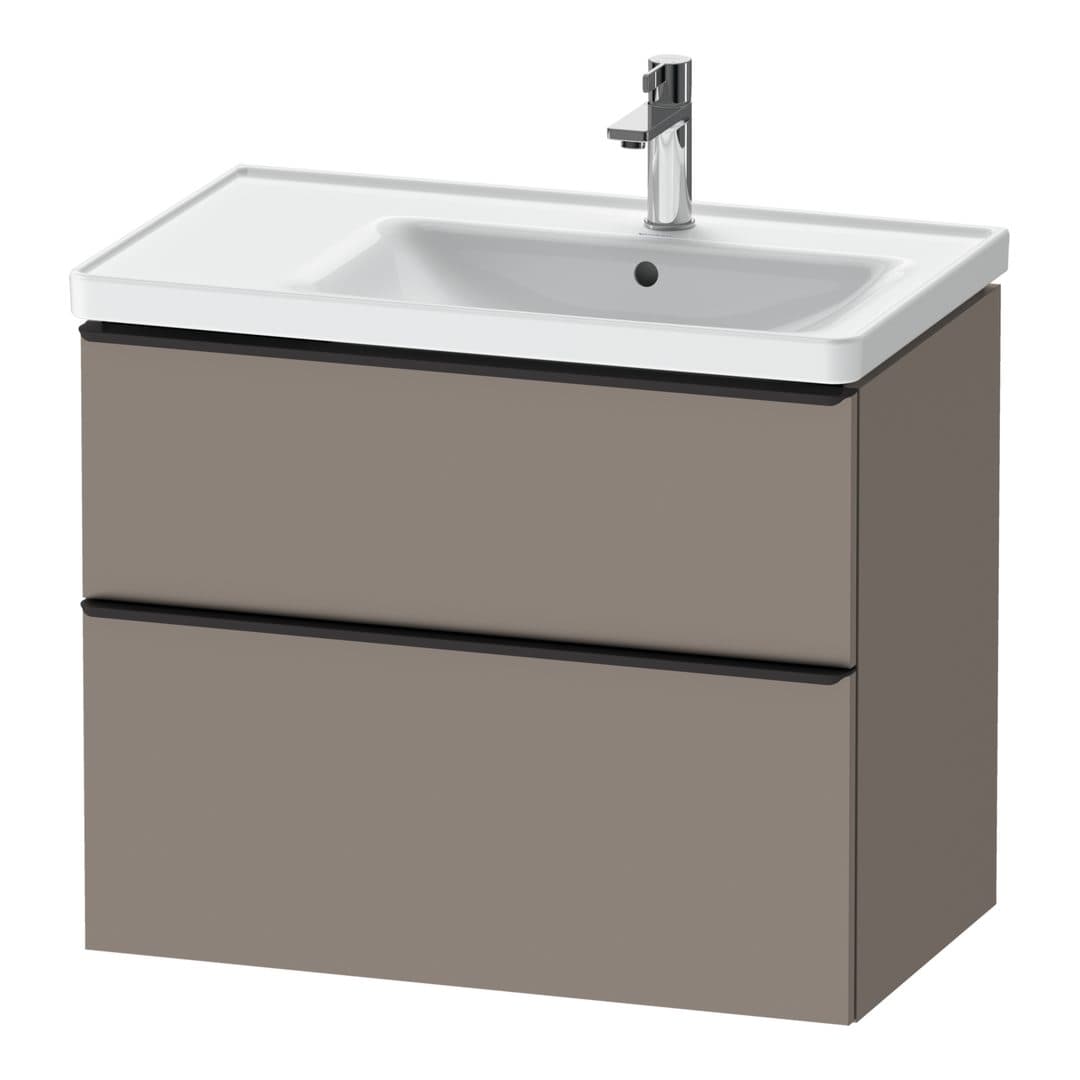 Duravit D-Neo – Έπιπλο Νιπτήρα – 784 mm, 2 συρτάρια, νιπτήρας δεξιά, Diamond black Matt – Basalte Matt, Decor (DE43580BD430000)