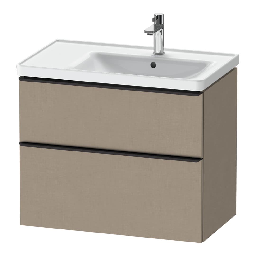 Duravit D-Neo – Έπιπλο Νιπτήρα – 784 mm, 2 συρτάρια, νιπτήρας δεξιά, Diamond black Matt – Linen Matt, Decor (DE43580BD750000)