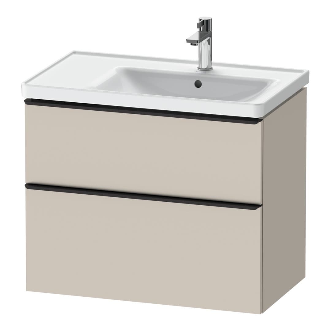 Duravit D-Neo – Έπιπλο Νιπτήρα – 784 mm, 2 συρτάρια, νιπτήρας δεξιά, Diamond black Matt – Taupe Matt, Decor (DE43580BD910000)