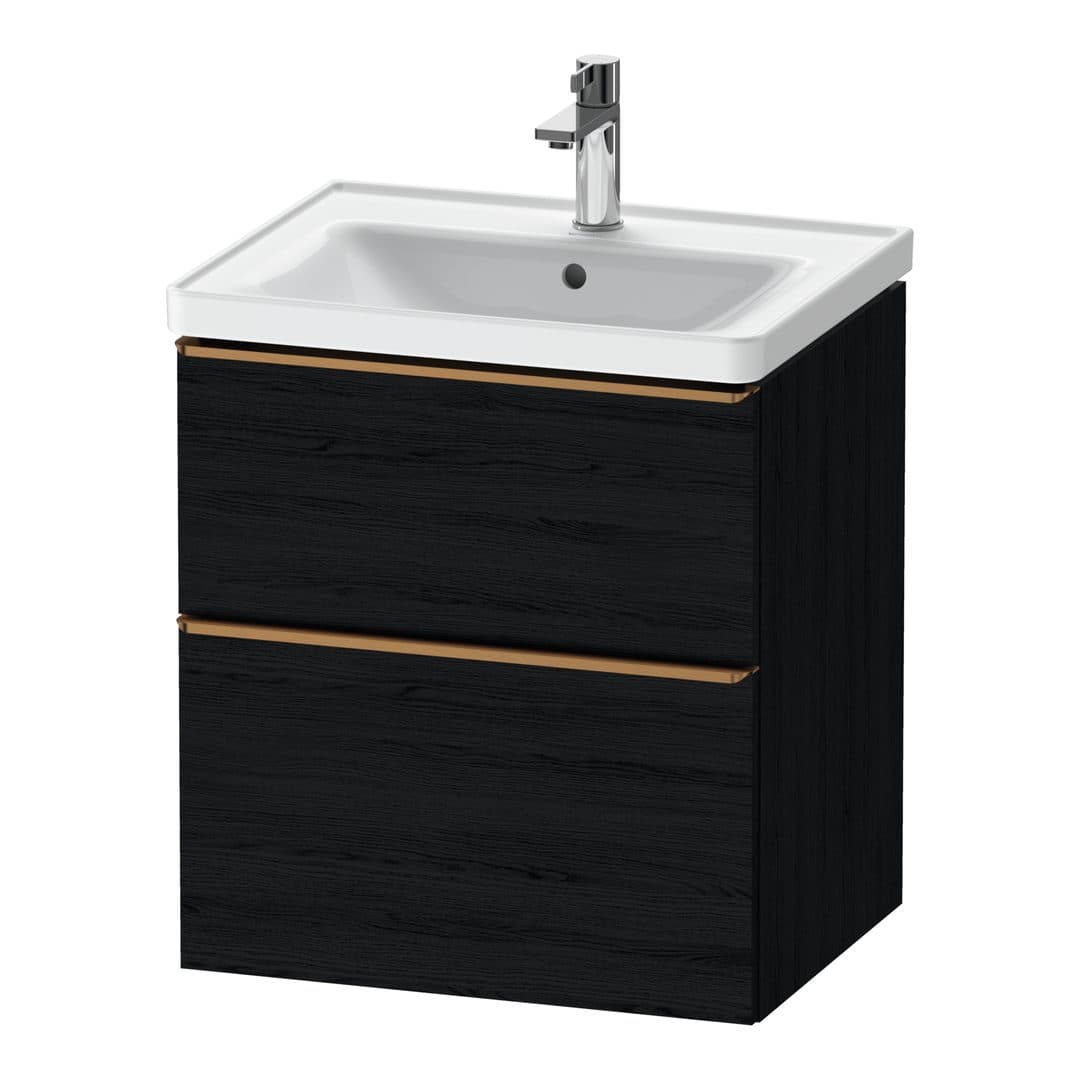 Duravit D-Neo – Έπιπλο Νιπτήρα – 584 mm, 2 συρτάρια, νιπτήρας κέντρο, 584 x 452 x 625 mm, Bronze Brushed – Black oak Matt, Decor (DE4359004160000)