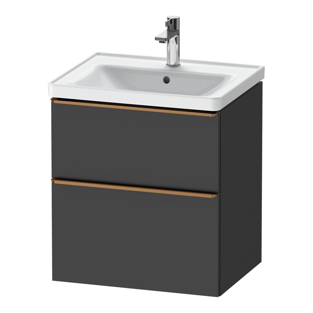 Duravit D-Neo – Έπιπλο Νιπτήρα – 584 mm, 2 συρτάρια, νιπτήρας κέντρο, 584 x 452 x 625 mm, Bronze Brushed – Graphite Matt, Decor (DE4359004490000)