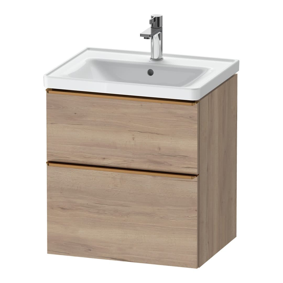 Duravit D-Neo – Έπιπλο Νιπτήρα – 584 mm, 2 συρτάρια, νιπτήρας κέντρο, 584 x 452 x 625 mm, Bronze Brushed – Marbled Oak Matt, Decor (DE4359004550000)
