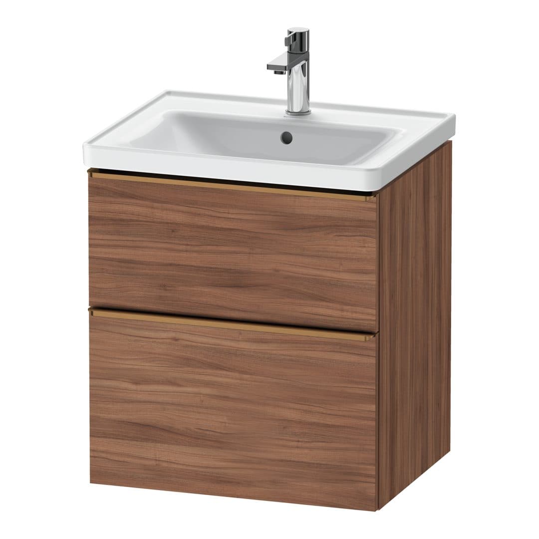 Duravit D-Neo – Έπιπλο Νιπτήρα – 584 mm, 2 συρτάρια, νιπτήρας κέντρο, 584 x 452 x 625 mm, Bronze Brushed – Walnut Matt, Decor (DE4359004790000)