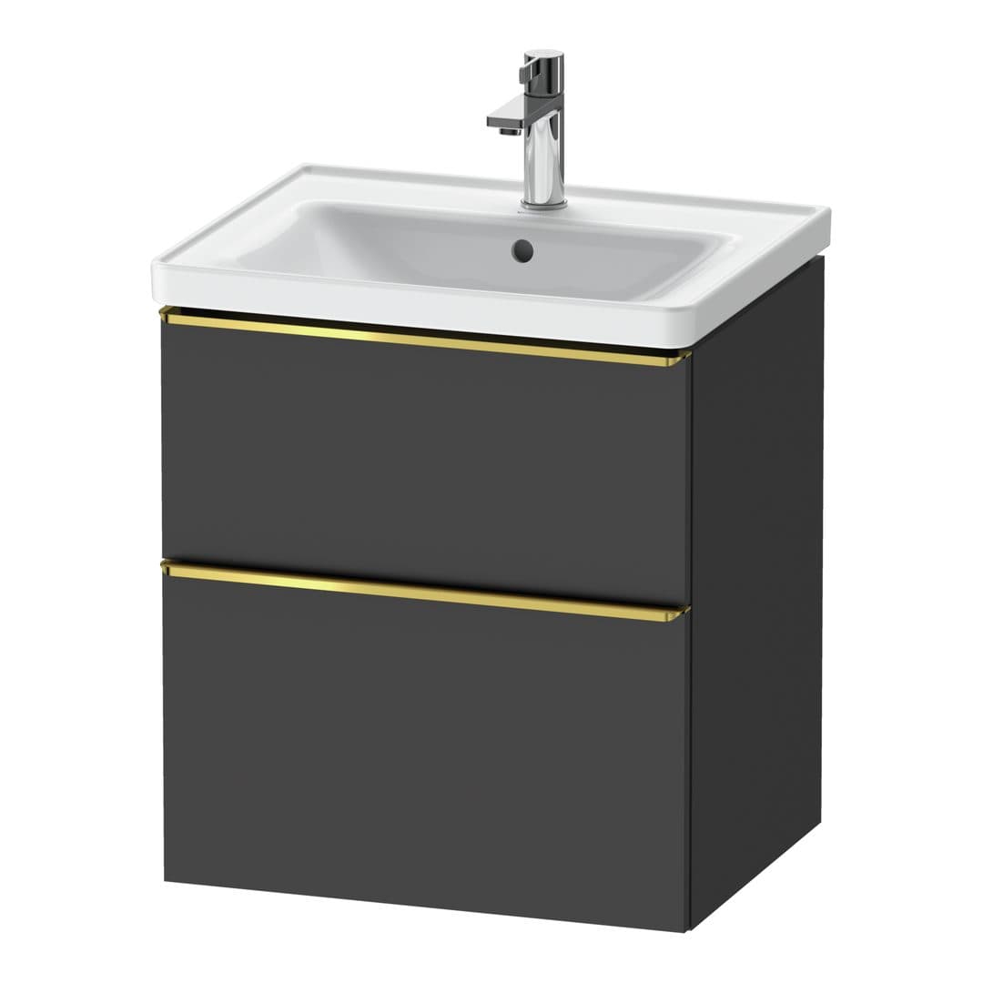 Duravit D-Neo – Έπιπλο Νιπτήρα – 584 mm, 2 συρτάρια, νιπτήρας κέντρο, 584 x 452 x 625 mm, Gold Polished – Graphite Matt, Decor (DE4359034490000)