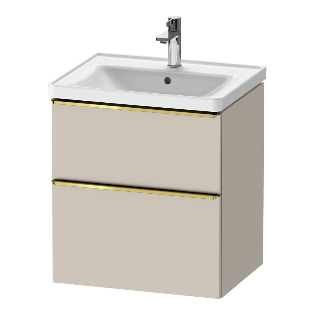 Duravit D-Neo – Έπιπλο Νιπτήρα – 584 mm, 2 συρτάρια, νιπτήρας κέντρο, 584 x 452 x 625 mm, Gold Polished – Taupe Matt, Decor (DE4359034910000)
