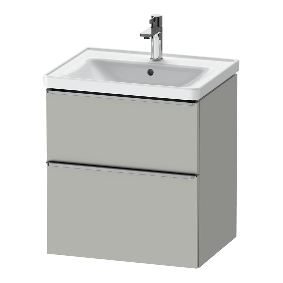 Duravit D-Neo – Έπιπλο Νιπτήρα – 584 mm, 2 συρτάρια, νιπτήρας κέντρο, 584 x 452 x 625 mm, Stainless steel Brushed – Concrete grey Matt, Decor (DE4359070070000)