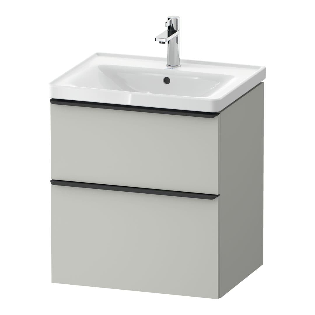 Duravit D-Neo – Έπιπλο Νιπτήρα – 584 mm, 2 συρτάρια, νιπτήρας κέντρο, 584 x 452 x 625 mm, Diamond black Matt – Concrete grey Matt, Decor (DE43590BD070000)