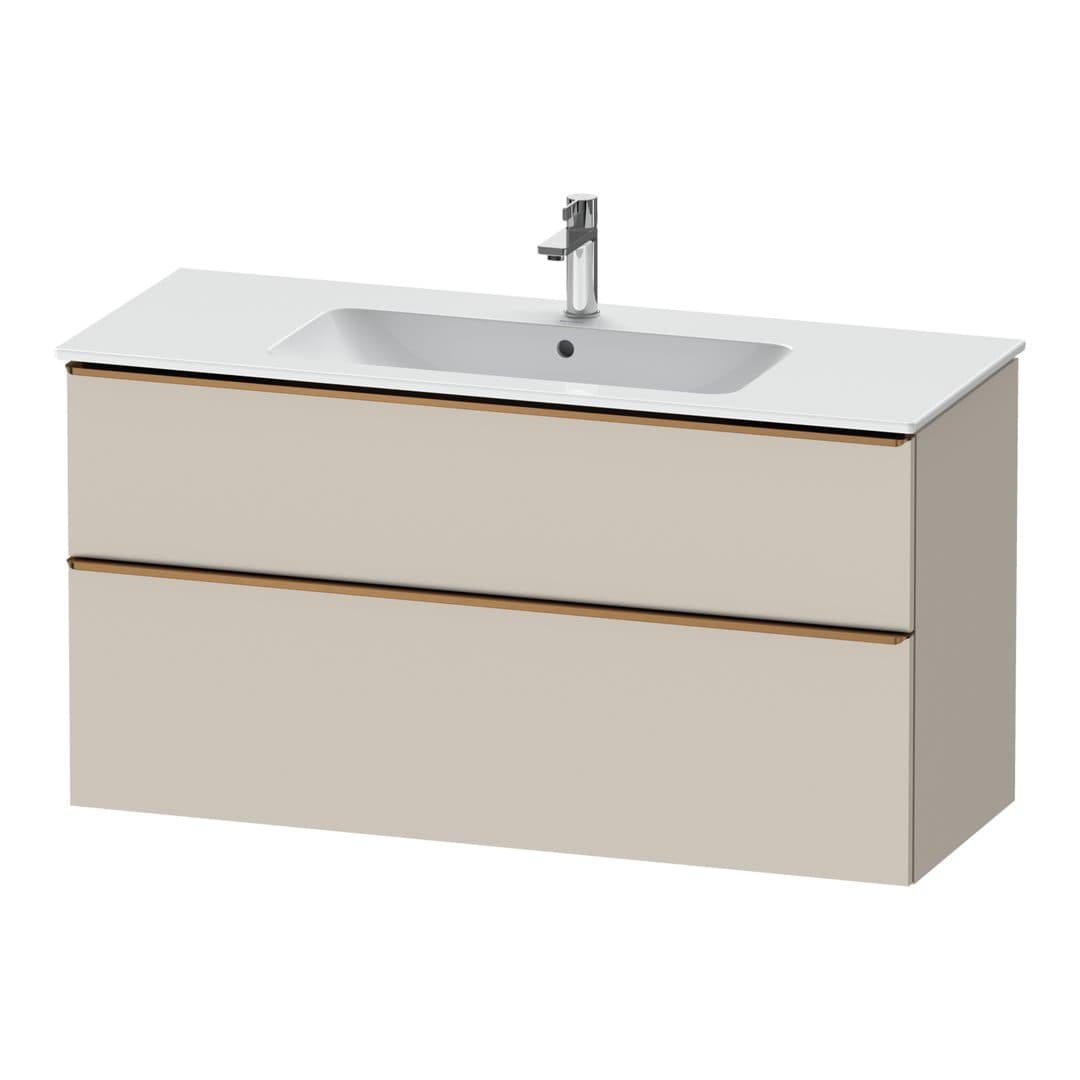 Duravit D-Neo – Έπιπλο Νιπτήρα – 1210 mm, 2 συρτάρια, νιπτήρας κέντρο, Bronze Brushed – Taupe Matt, Decor (DE4364004910000)