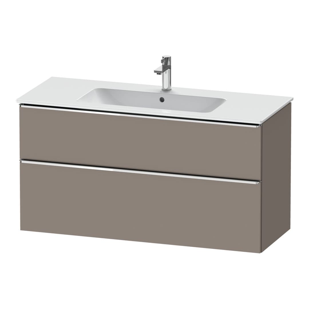 Duravit D-Neo – Έπιπλο Νιπτήρα – 1210 mm, 2 συρτάρια, νιπτήρας κέντρο, Chrome High Gloss – Basalte Matt, Decor (DE4364010430000)